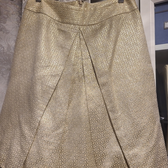 Pink Tartan gold pleated skirt Sz 2 - Picture 2 of 7